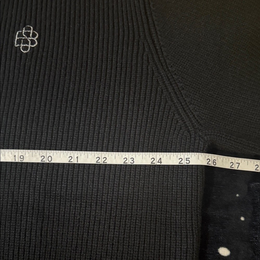 Black Scale Black V-Neck Sweater with Yellow Trim - Picture 10 of 16